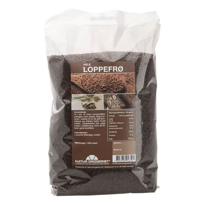 Loppefrø (psyllium hele frø) 1000 g Natur-Drogeriet